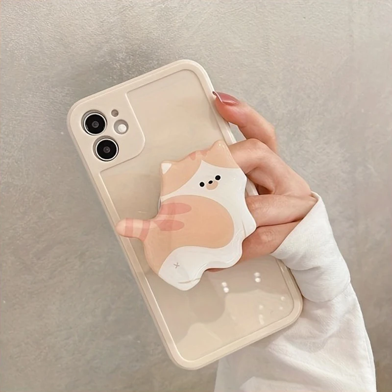 Pop Socket Grip - ที่วางโทรศัพท์อะคริลิคการ์ตูนแมวน่ารักสไตล์เกาหลี ที่วางโทรศัพท์แบบพับได้สำหรับเคสแอปเปิ้ล เสี่ยวมี่ ซัมซุง