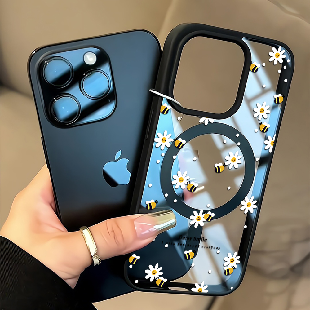 Phone Accessories Kiosk - เคสโทรศัพท์ลายดอกเดซี่สดใส สำหรับ iPhone 16 15 14