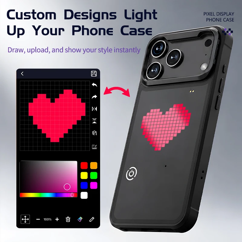 Phone Accessories Diy - เคสโทรศัพท์มือถือแบบ DIY พร้อมหน้าจอแสดงภาพผ่านแอพ สำหรับ iPhone 17