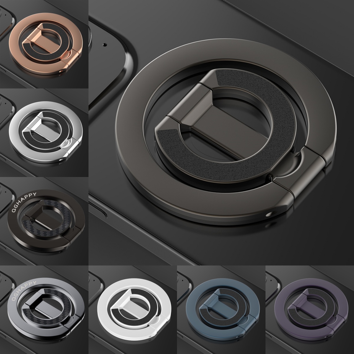 Pop Socket Grip - สําหรับสองด้านแม่เหล็กผู้ถือแหวนโทรศัพท์สําหรับMagSafe Kickstandแม่เหล็กGripสําหรับiPhone 16 15 14 สําหรับHuawei