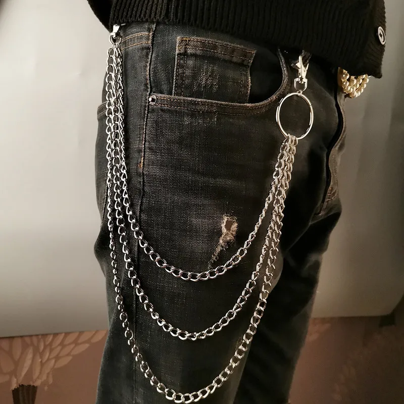 Phone Accessories Men - เข็มขัดโลหะแบบโซ่สไตล์พังก์ พร้อมห่วงคล้องกระเป๋า เครื่องประดับฮิปฮอปแฟชั่นสำหรับผู้ชายและผู้หญิง เครื่องประดับเสริมใหม่