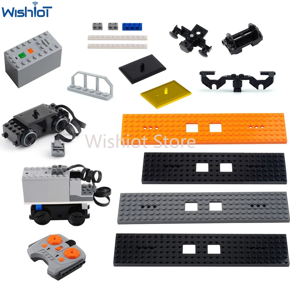 Phone Accessories On Top - การวิเคราะห์ชิ้นส่วนรถไฟมอเตอร์ 88002 MOC Pack Power ฟังก์ชั่นกล่องแบตเตอรี่แทร็กฐานด้านบนสําหรับ