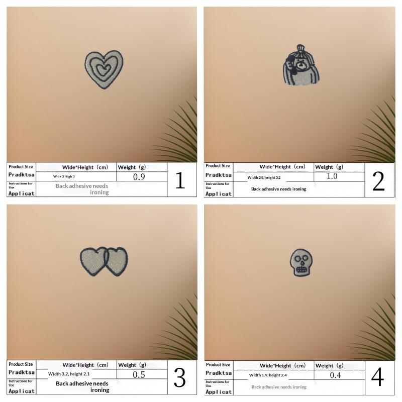 Phone Accessories Diy - ชุดป้ายปักลายหัวใจ แมว กะโหลก นก 1 ชุด