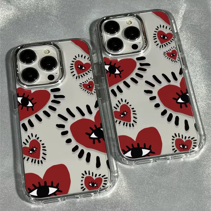 Phone Accessories Red - เคสโทรศัพท์แบบนิ่มลายหัวใจสีแดงสุดพิเศษ สำหรับ iPhone 17 Air 16