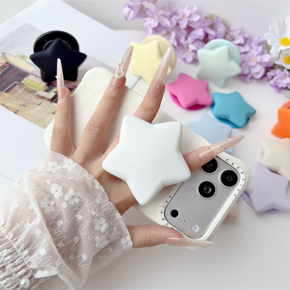 Pop Socket Grip - ที่วางโทรศัพท์แม่เหล็กแบบน่ารักรูปดาว ขาตั้งแบบยืดหดได้ ใช้ได้กับ iPhone, Samsung, Xiaomi,