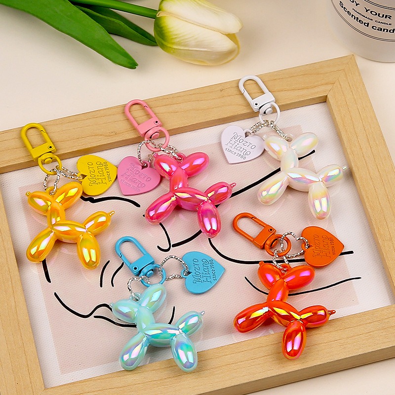 Phone Accessories Usa - สายคล้องโทรศัพท์ลายการ์ตูนสุนัขบอลลูนสุดสร้างสรรค์ พวงกุญแจโลหะผสมรูปหัวใจ จี้ห้อยกระเป๋า เครื่องประดับ ฝาครอบหูฟัง