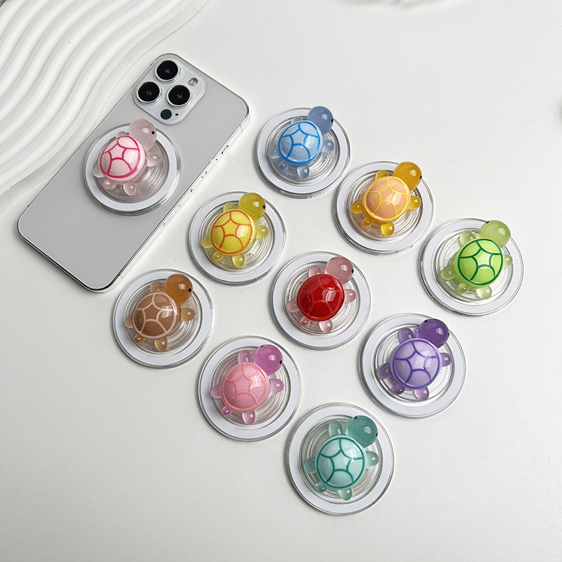 Pop Socket Grip - 1PC Glow-in-the-Dark เต่าผู้ถือโทรศัพท์ MINI เรซิ่นเต่าสําหรับ Magsafe