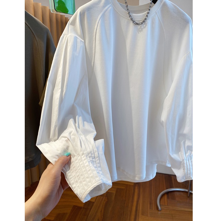 เสื้อสเวตเชิ้ตผ้าฝ้ายสีขาวทรงห - Phone Accessories On Top บทวิจารณ์และราคา