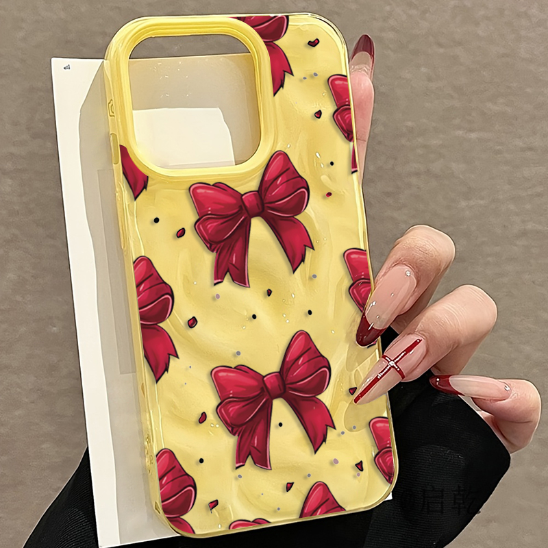 เคสโทรศัพท์ลายโบว์สีขาวแดง สำห - Phone Accessories Red บทวิจารณ์และราคา