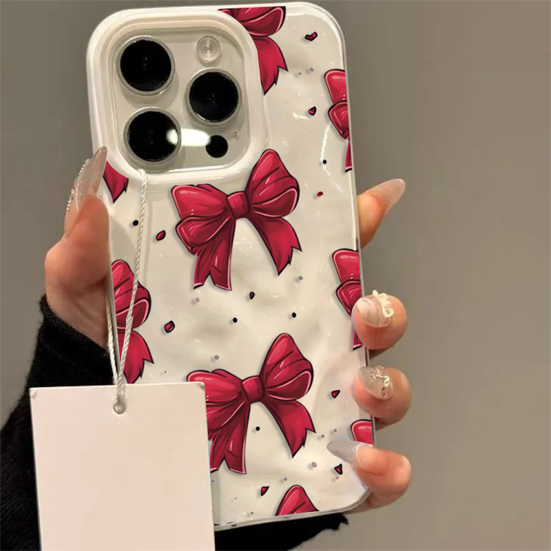 เคสโทรศัพท์ลายโบว์สีขาวแดง สำห - Phone Accessories Red บทวิจารณ์และราคา