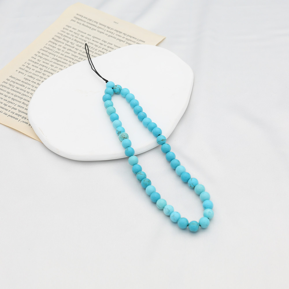 8MM Blue Turquoise Beaded โทรศ - Phone Accessories Men บทวิจารณ์และราคา