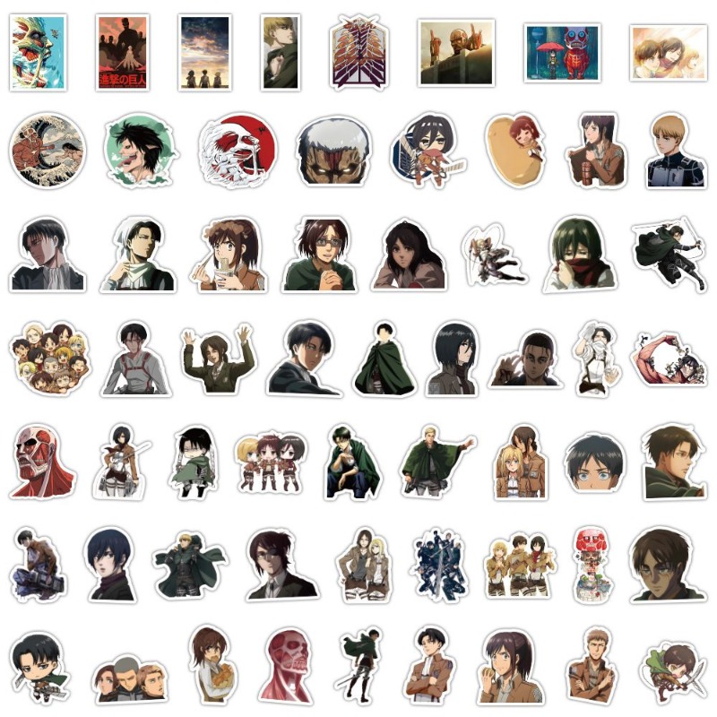 60 ชิ้นสติกเกอร์อนิเมะ Attack  - Phone Accessories Diy บทวิจารณ์และราคา