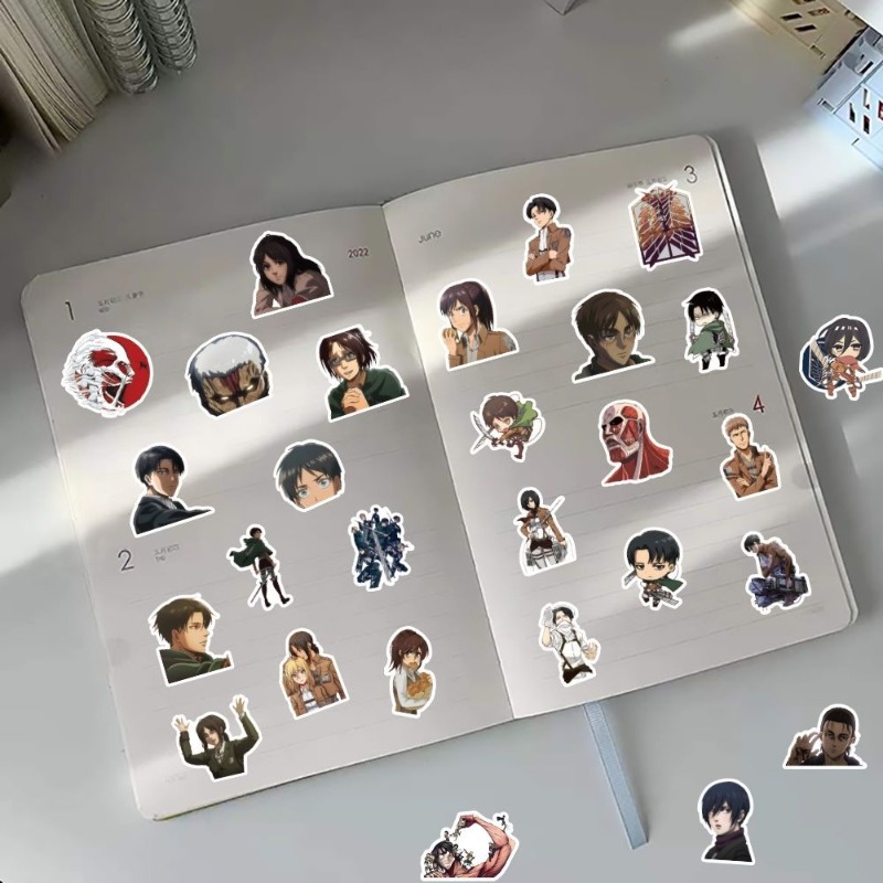 60 ชิ้นสติกเกอร์อนิเมะ Attack  - Phone Accessories Diy บทวิจารณ์และราคา