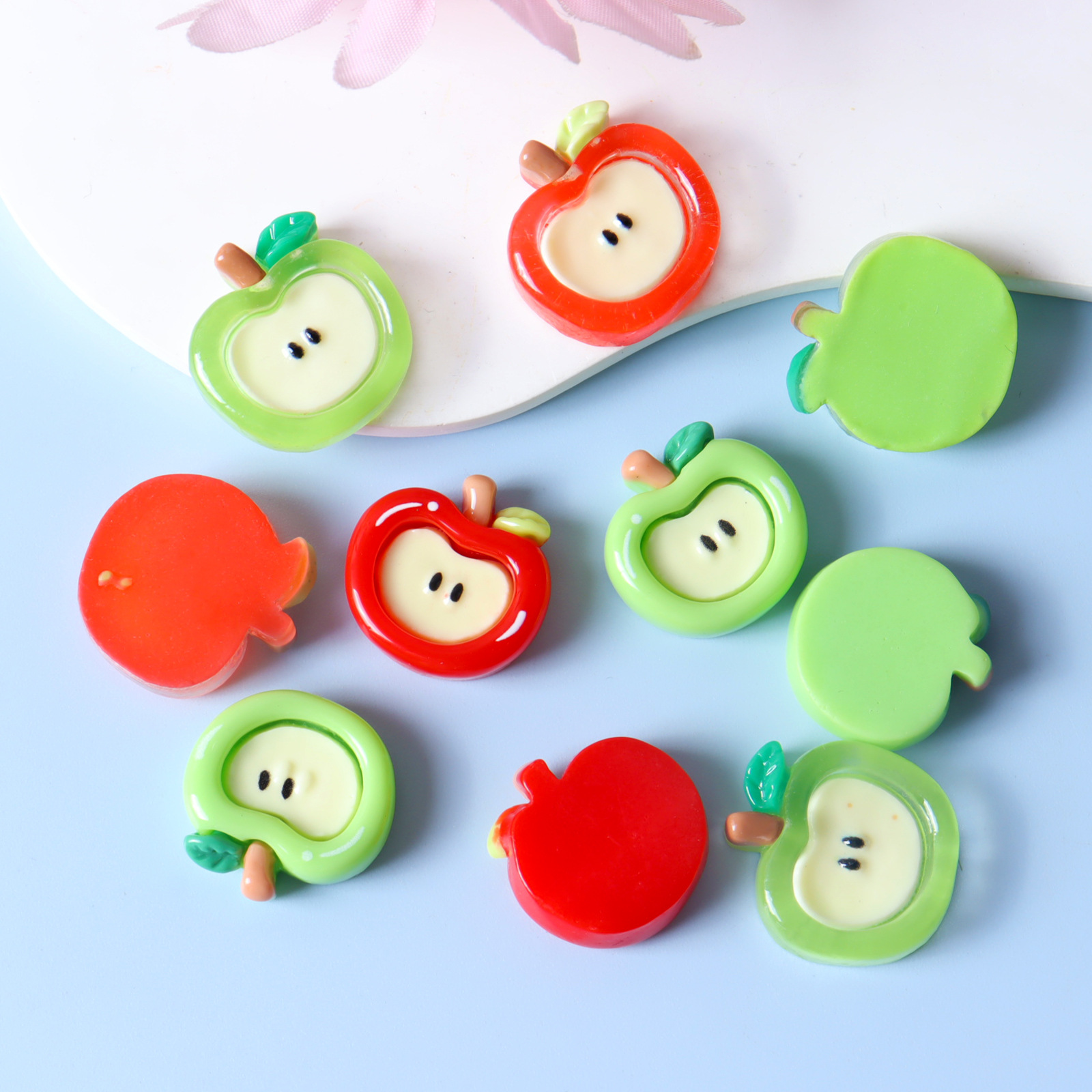 ZW45 ชุดลูกปัดเรซิ่นรูปแอปเปิ้ - Phone Accessories Box Set บทวิจารณ์และราคา