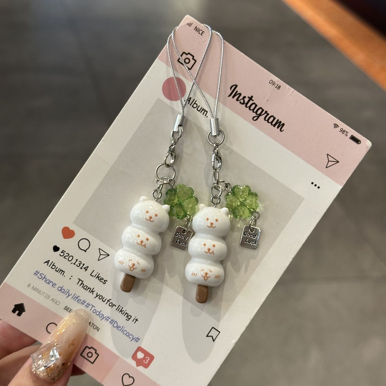 จี้ห้อยโทรศัพท์รูปหมีนำโชค ใบไ - Phone Accessories Box Set บทวิจารณ์และราคา
