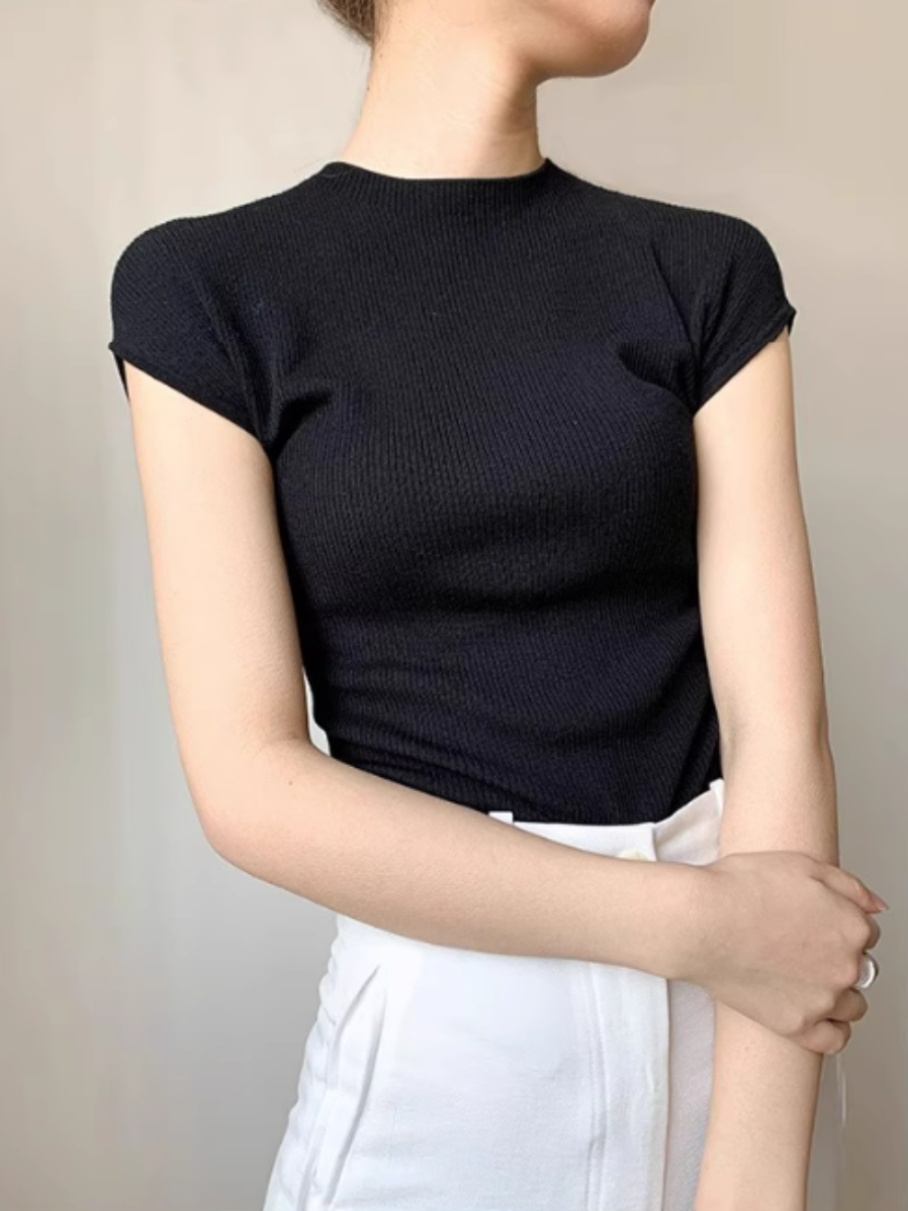 เสื้อยืดแขนสั้นถักไหมไอซ์สีขาว - Phone Accessories On Top บทวิจารณ์และราคา