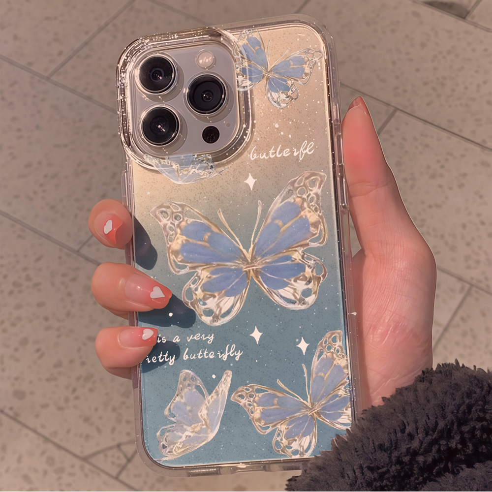 เคสโทรศัพท์ใสลายผีเสื้อสีน้ำเง - Phone Accessories Kiosk บทวิจารณ์และราคา